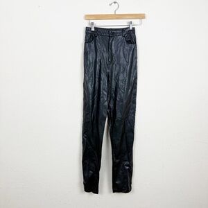 White Fox Black Skinny Faux Leather Pants Size XS